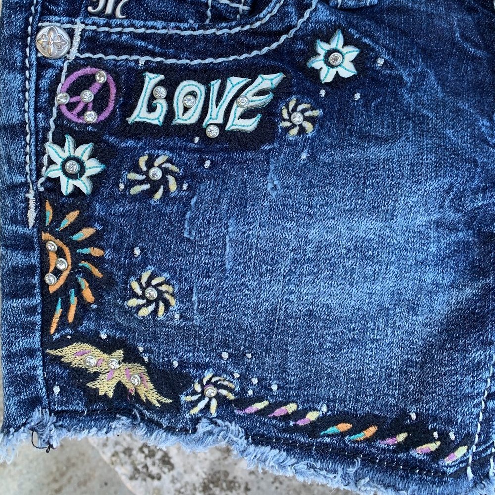 Miss Me Girls Shorts - Love Peace Doves - RARE HTF - Picture 10 of 12